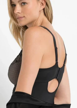 Damen bonprix Wäsche·Bodies|Wäsche·Dessous|Minimizer-Body mit Stickerei