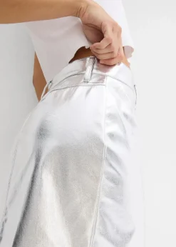 Online Minirock im Metallic-Look Damen Bekleidung·Sportbekleidung|Röcke