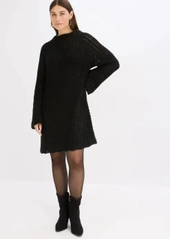 Damen bonprix Bekleidung·Umstandsmode|Strickmode|Mini-Strickkleid mit Satin-Schleife und leichter Transparenz