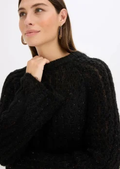 Damen bonprix Bekleidung·Umstandsmode|Strickmode|Mini-Strickkleid mit Satin-Schleife und leichter Transparenz