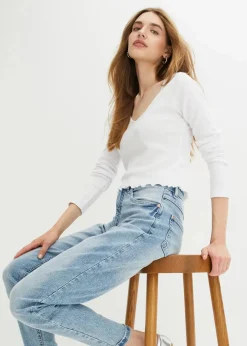 Damen bonprix Jeans|Bekleidung·Shirts & Tops|Mom Jeans High Waist, Stretch