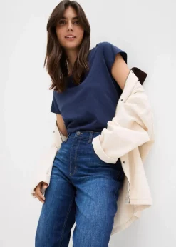 Damen bonprix Jeans|Bekleidung·Shirts & Tops|Mom-Jeans High Waist, cropped