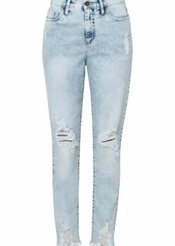 Damen bonprix Bekleidung·Shirts & Tops|Jeans|Mom-Jeans High Waist mit Destroy-Effekten