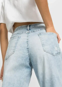 Damen bonprix Bekleidung·Shirts & Tops|Jeans|Mom-Jeans High Waist mit Destroy-Effekten