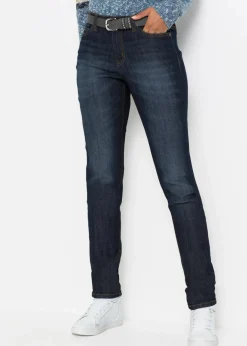 Damen bonprix Jeans|Kurzgrößen|Mom-Jeans Mid Waist, Komfort-Stretch