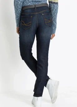 Damen bonprix Jeans|Kurzgrößen|Mom-Jeans Mid Waist, Komfort-Stretch