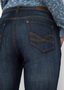 Damen bonprix Jeans|Kurzgrößen|Mom-Jeans Mid Waist, Komfort-Stretch