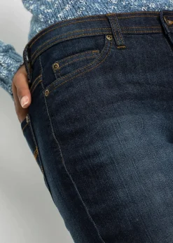 Damen bonprix Jeans|Kurzgrößen|Mom-Jeans Mid Waist, Komfort-Stretch
