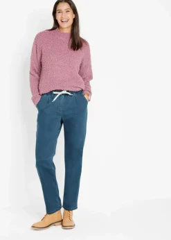 Damen bonprix Jeans|Thermobekleidung|Mom-Jeans Mid Waist, Thermo mit Bequembund