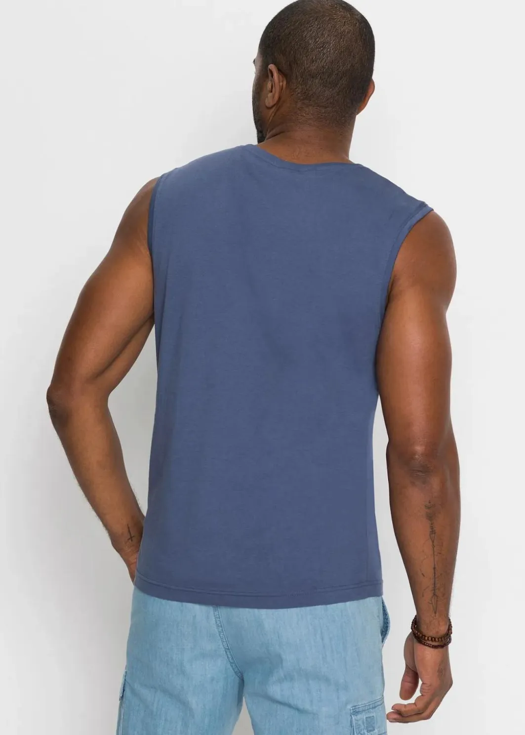 Outlet Muskel-Shirt aus reiner Baumwolle (2er Pack) Herren Strandmode|Große Größen