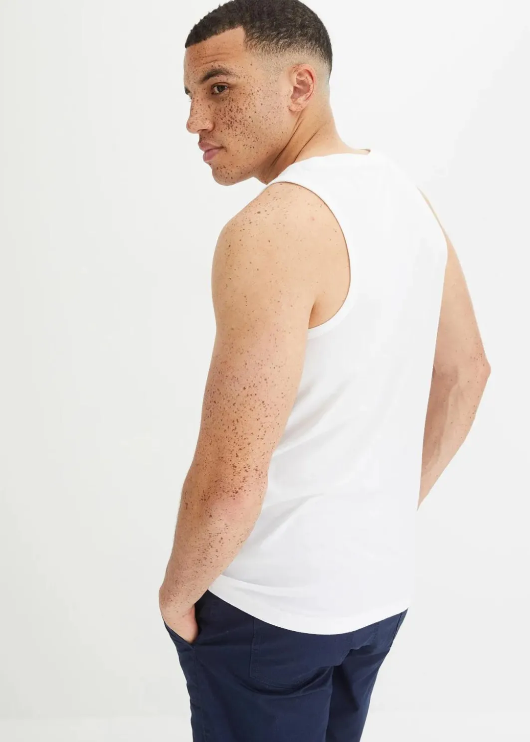 Herren bonprix Strandmode|Große Größen|Muskel-Shirt aus reiner Bio-Baumwolle