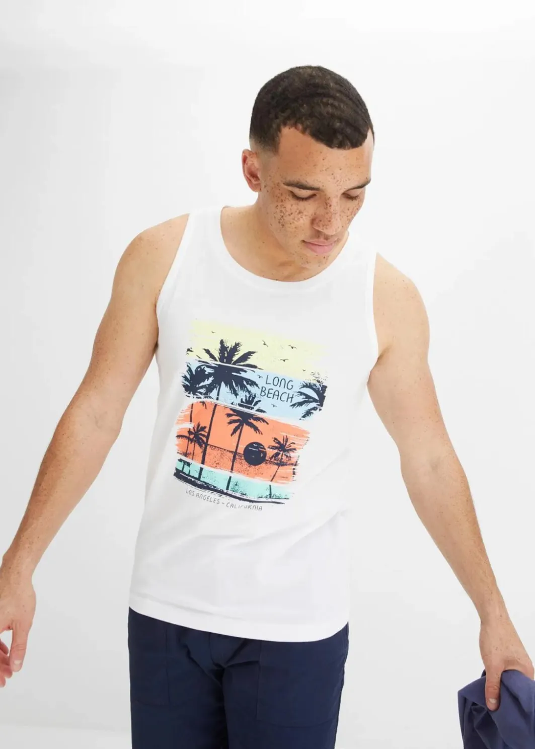 Herren bonprix Strandmode|Große Größen|Muskel-Shirt aus reiner Bio-Baumwolle