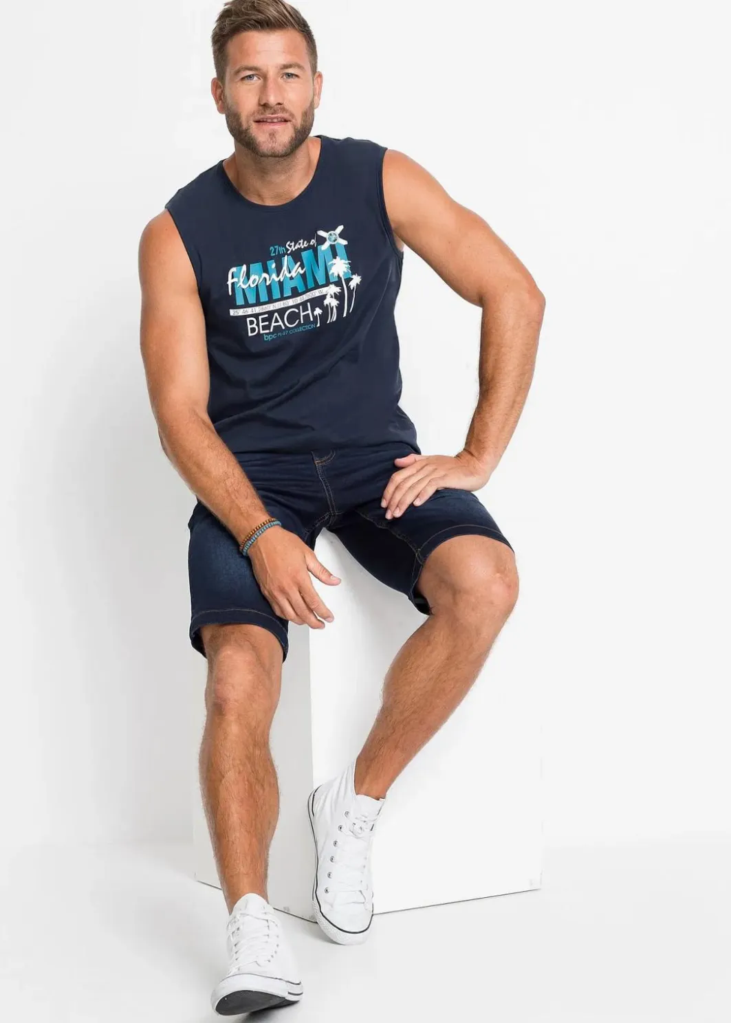 Herren bonprix Große Größen|Shirts & Polos|Muskel-Shirt aus reiner Bio-Baumwolle