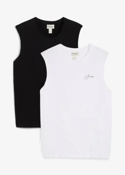 Herren bonprix Große Größen|Shirts & Polos|Muskelshirt (2er Pack) aus reiner Bio-Baumwolle, Loose Fit