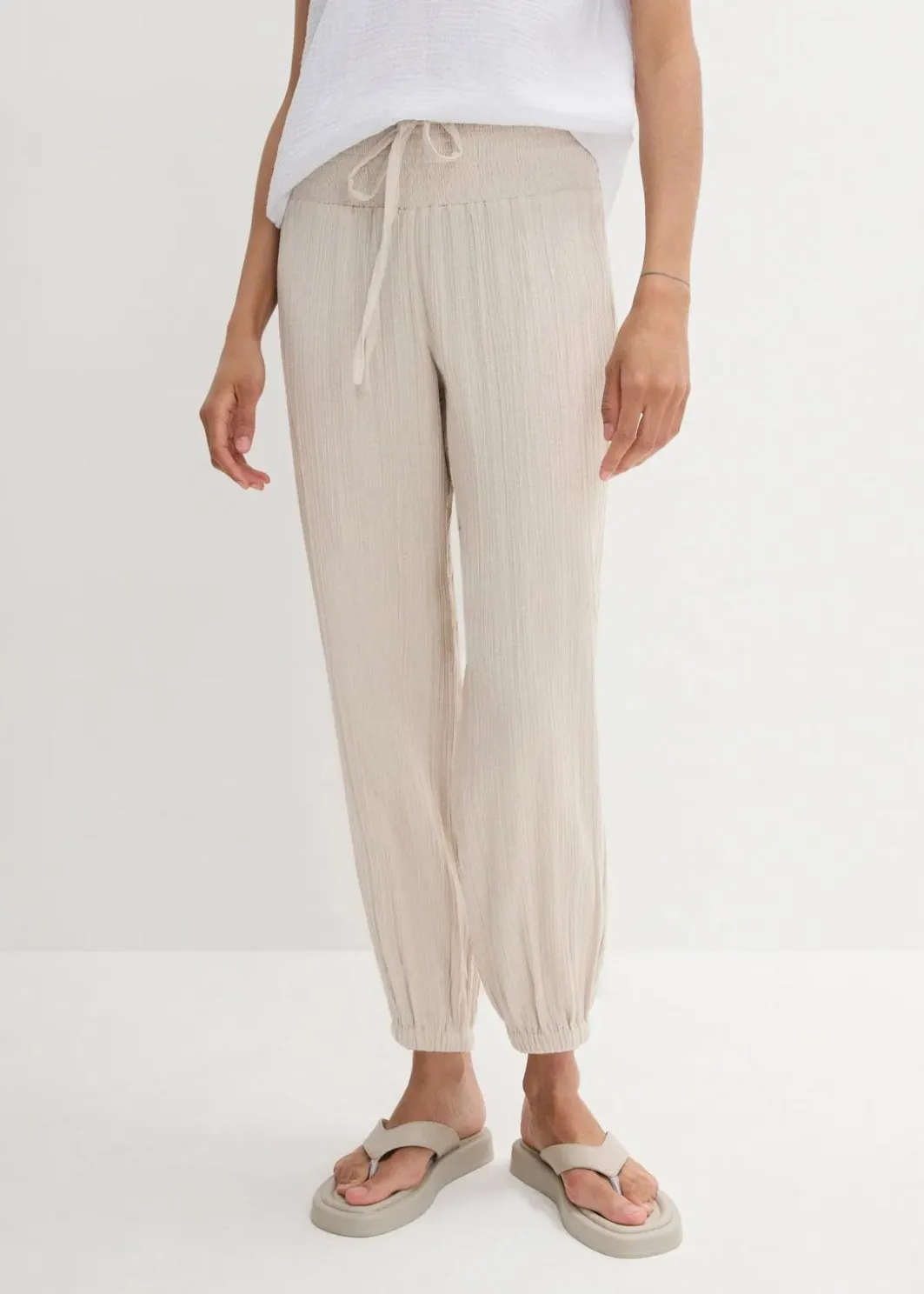 Damen bonprix Bekleidung·Kleider|Hosen|Musselin Hose mit Smockbund