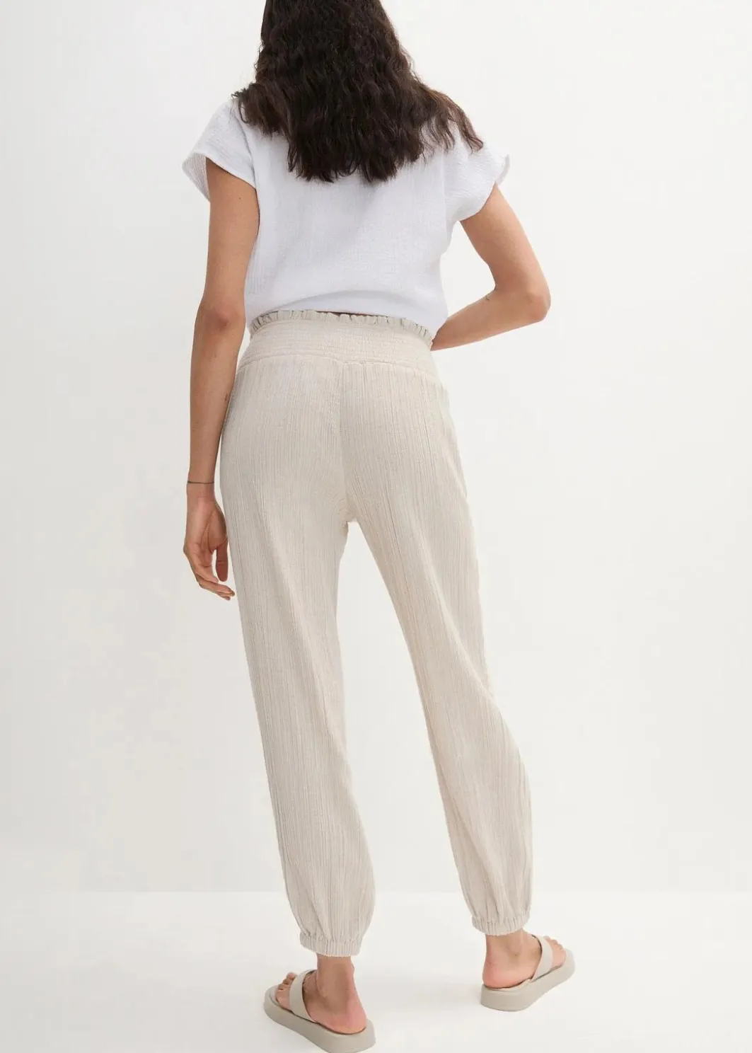 Damen bonprix Bekleidung·Kleider|Hosen|Musselin Hose mit Smockbund