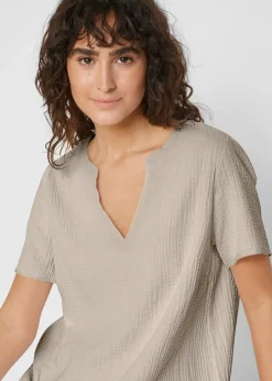 Damen bonprix Blusen & Tuniken|Bekleidung·Jacken & Mäntel|Musselin Long-Tunika aus reiner Baumwolle