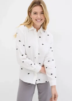 Clearance Musselin-Bluse mit Herzen Damen Blusen & Tuniken|Bekleidung·Jacken & Mäntel