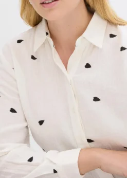 Clearance Musselin-Bluse mit Herzen Damen Blusen & Tuniken|Bekleidung·Jacken & Mäntel