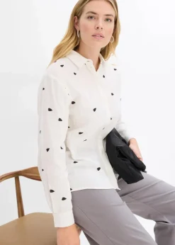 Clearance Musselin-Bluse mit Herzen Damen Blusen & Tuniken|Bekleidung·Jacken & Mäntel
