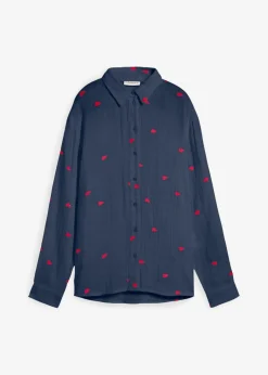 Damen bonprix Blusen & Tuniken|Bekleidung·Jacken & Mäntel|Musselin-Bluse mit Herzen