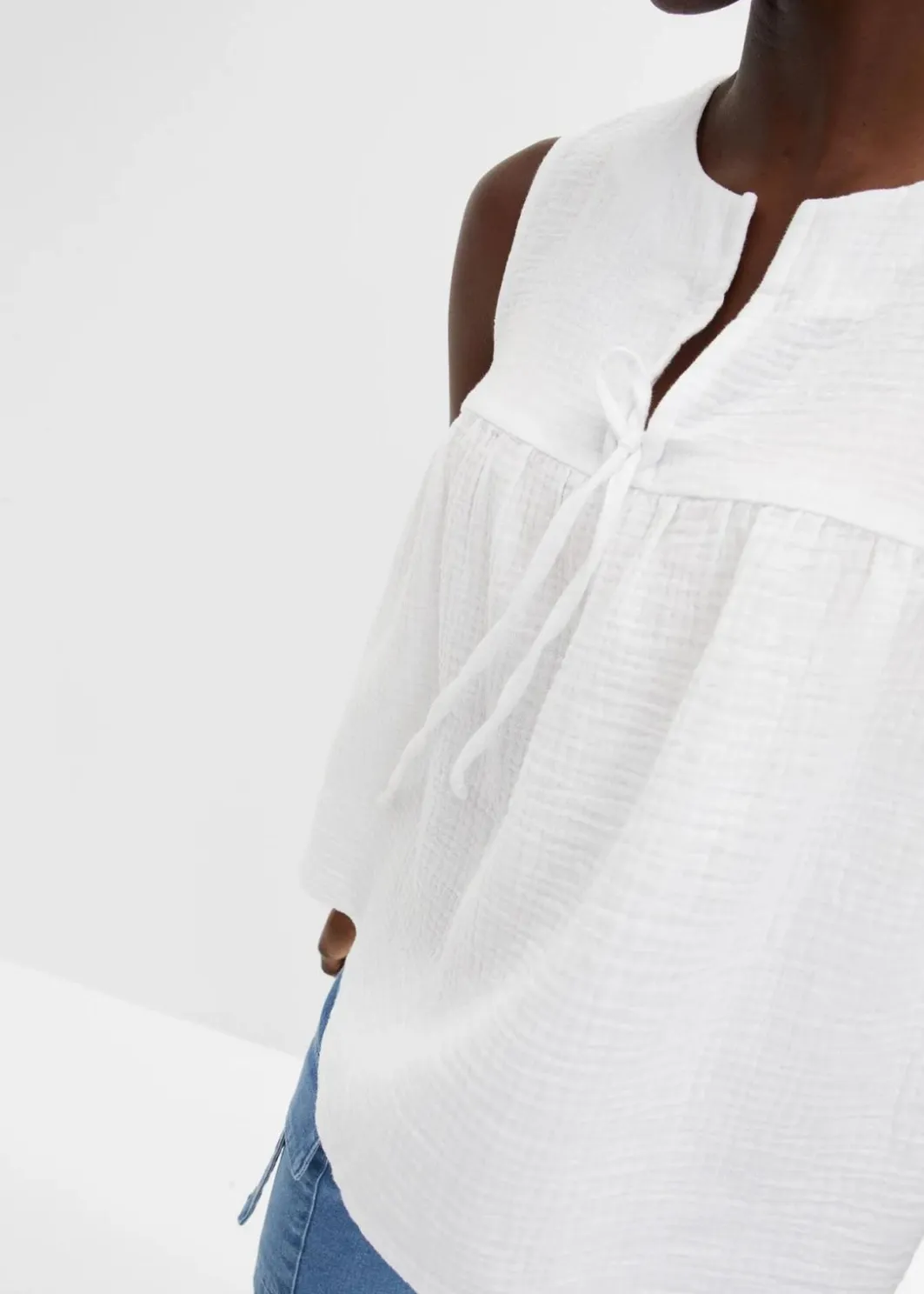 New Musselin-Blusentop Damen Shirts & Tops|Blusen & Tuniken