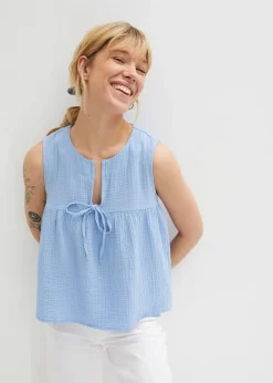 Musselin-Blusentop Damen Bekleidung·Jacken & Mäntel|Blusen & Tuniken