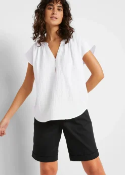 Discount Musselin-Blusentop aus reiner Baumwolle Damen Blusen & Tuniken|Bekleidung·Jacken & Mäntel