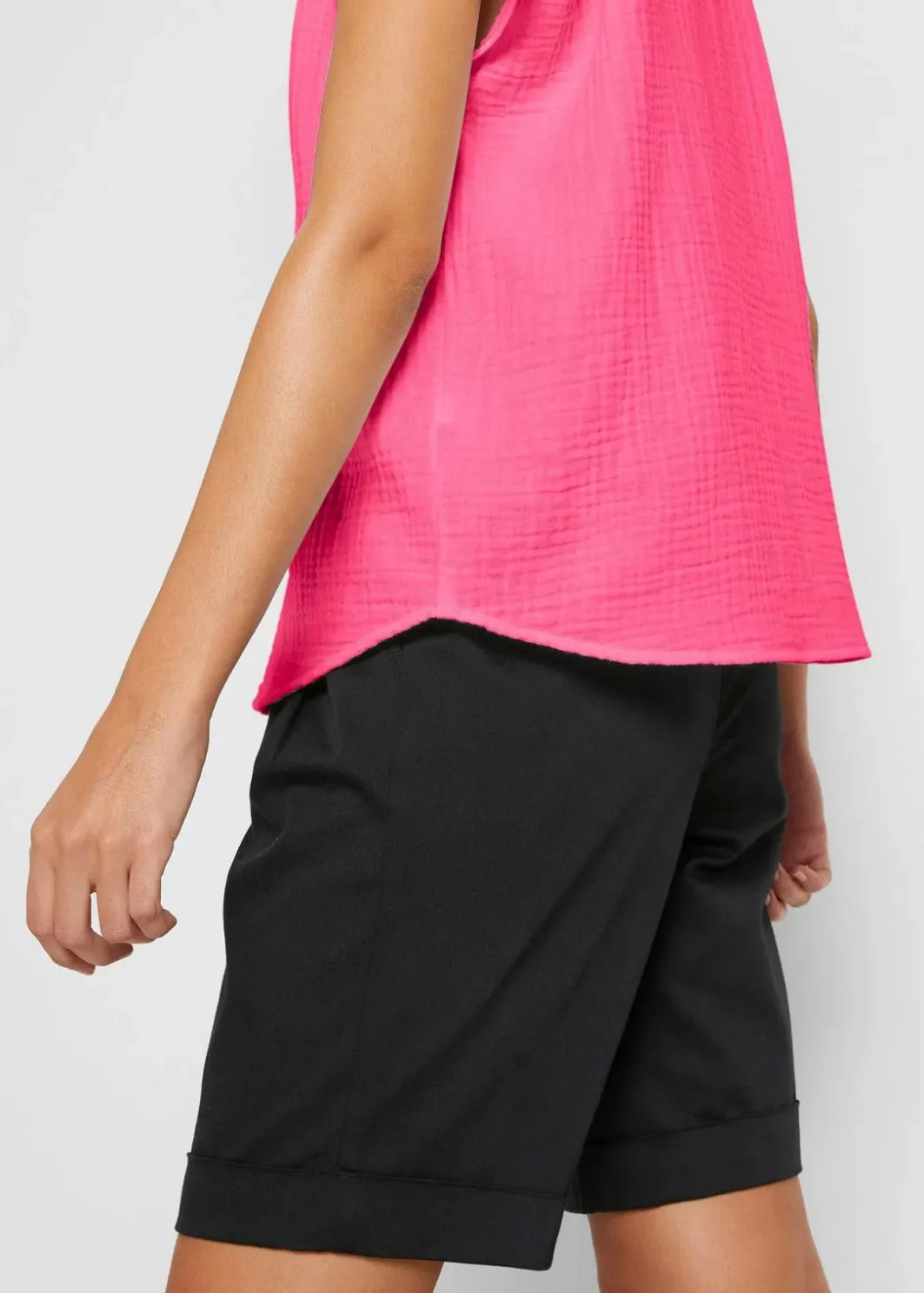 Damen bonprix Bekleidung·Jacken & Mäntel|Blusen & Tuniken|Musselin-Blusentop aus reiner Baumwolle