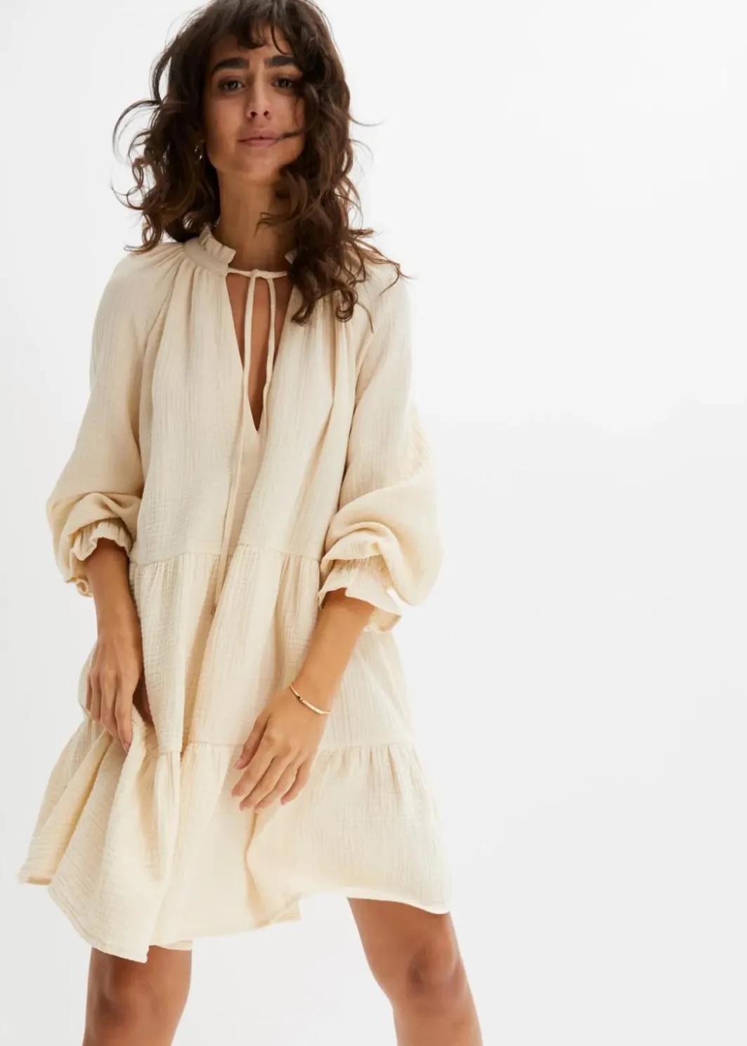 Outlet Musselin-Kleid Damen Bekleidung·Pullover & Strickjacken|Kleider