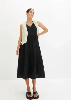Damen bonprix Kleider|Bekleidung·Pullover & Strickjacken|Musselin-Kleid aus reiner Baumwolle