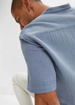 Herren bonprix Hemden|Große Größen|Musselin-Kurzarmhemd