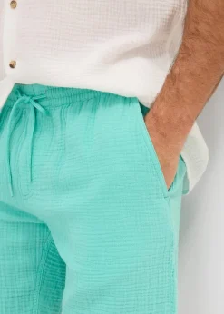 Herren bonprix Große Größen|Shorts|Musselin-Shorts aus reiner Baumwolle, Regular Fit