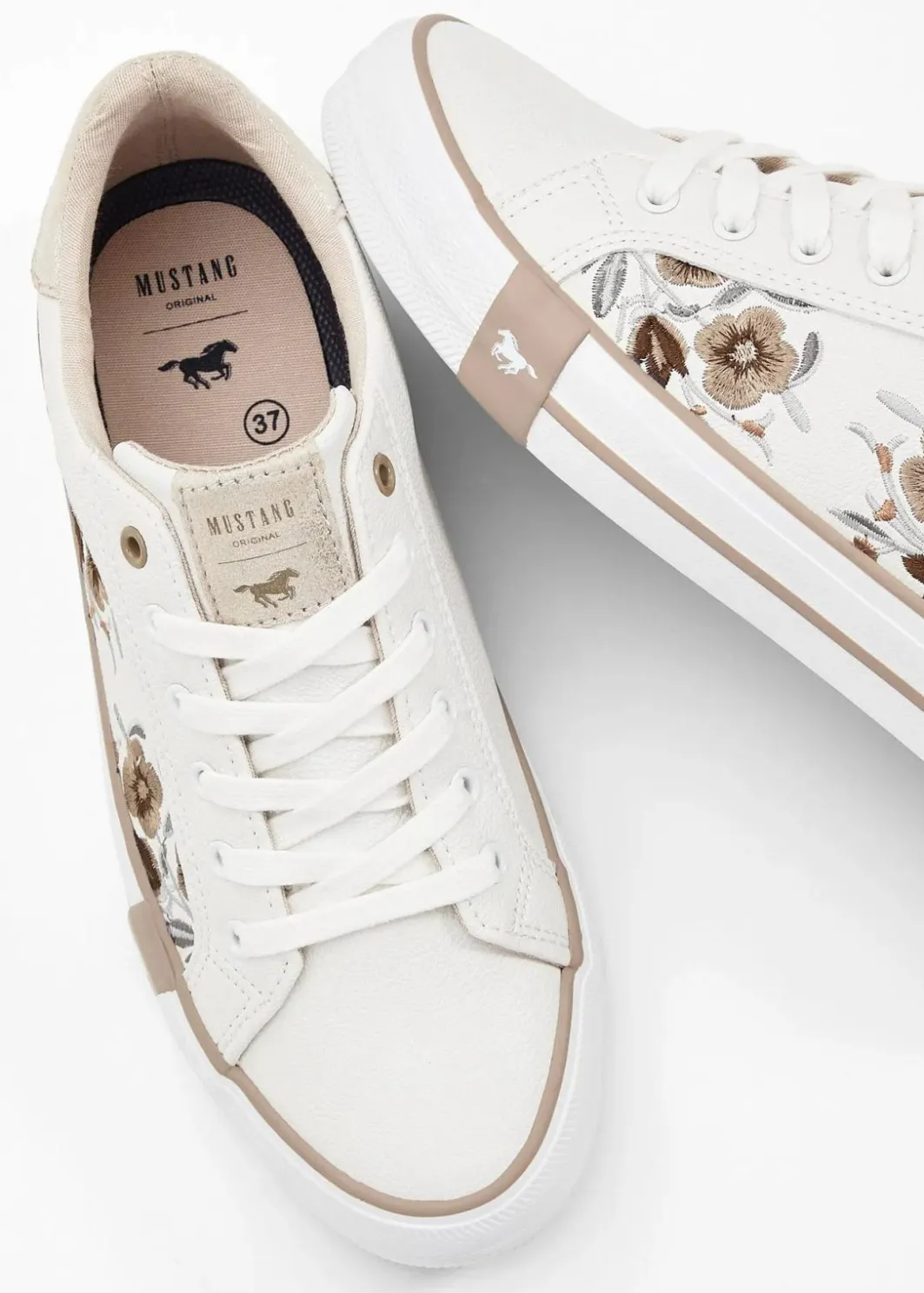 Damen Mustang Sneaker|High Heels|Sneaker mit Stickerei