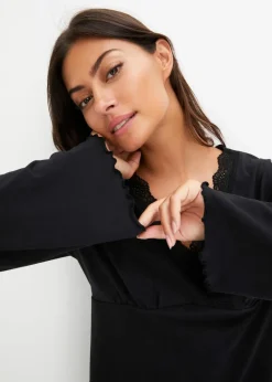 Damen bonprix Wäsche·Nachtwäsche|Nachhaltigere Materialien|Nachthemd mit zarter Spitze