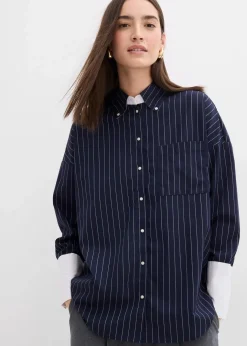 Damen bonprix Bekleidung·Jacken & Mäntel|Blusen & Tuniken|Nadelstreifenbluse aus Viskose-Mix