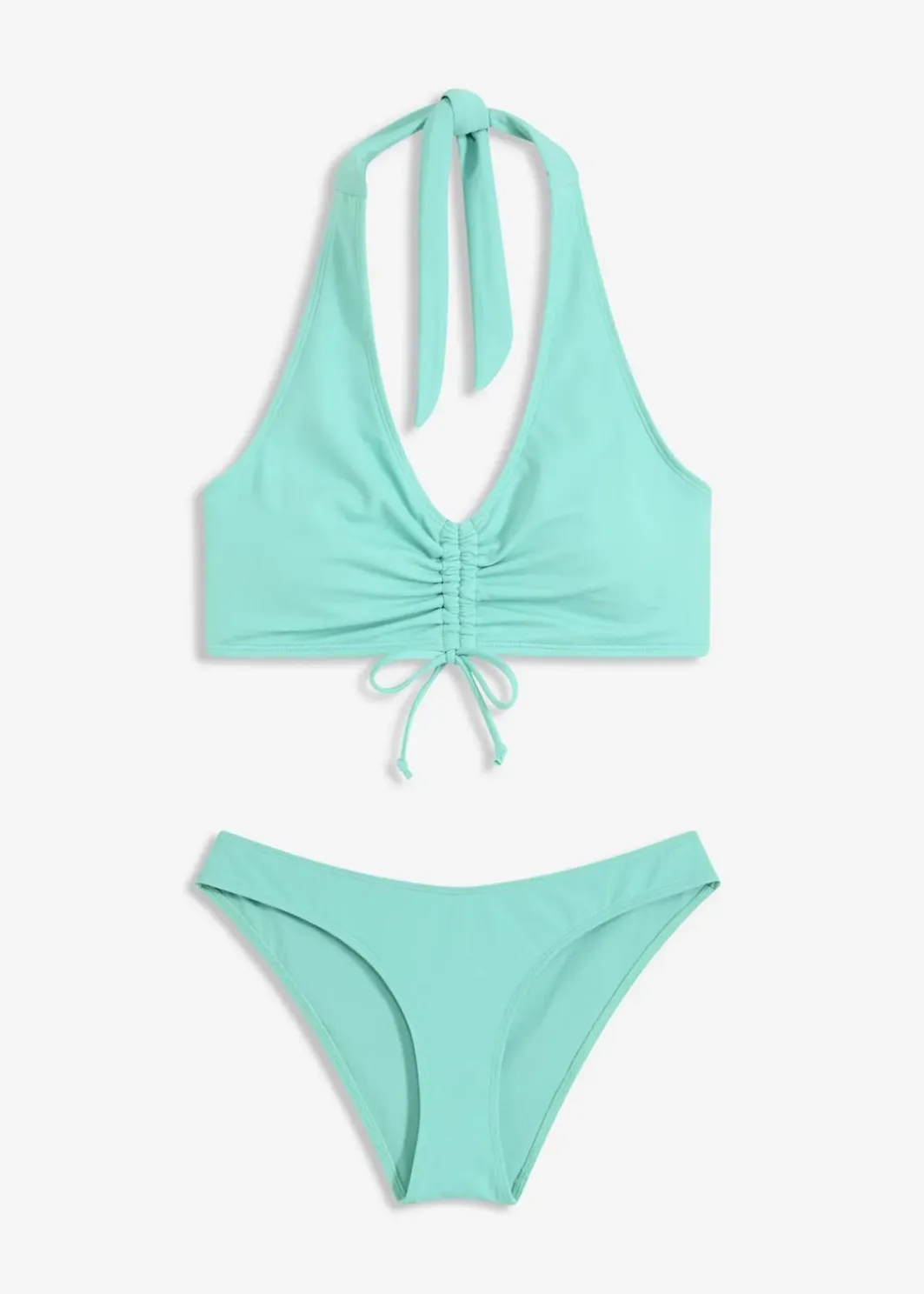 Online Neckholder-Bikini mit Raffung (2-tlg.Set) Damen Nachhaltigere Materialien|Bikinis