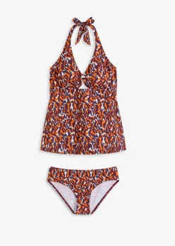 Damen bonprix Nachhaltigere Materialien|Tankinis|Neckholder-Tankini mit Ringdetail (2-tlg.Set)