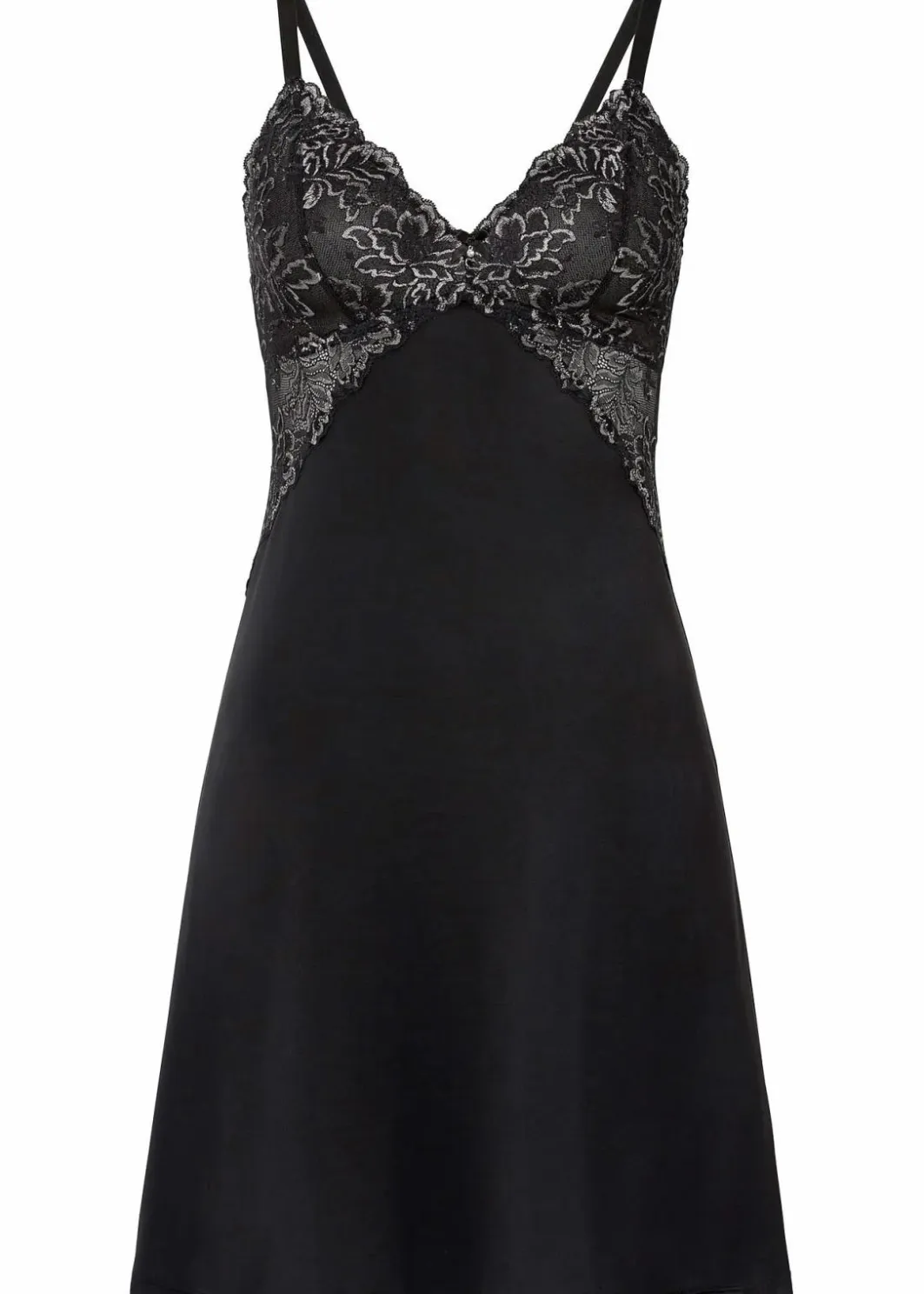 Damen bonprix Wäsche·Corsagen & Negligés|Wäsche·Dessous|Negligé aus glänzendem Satin mit Spitzenbesatz