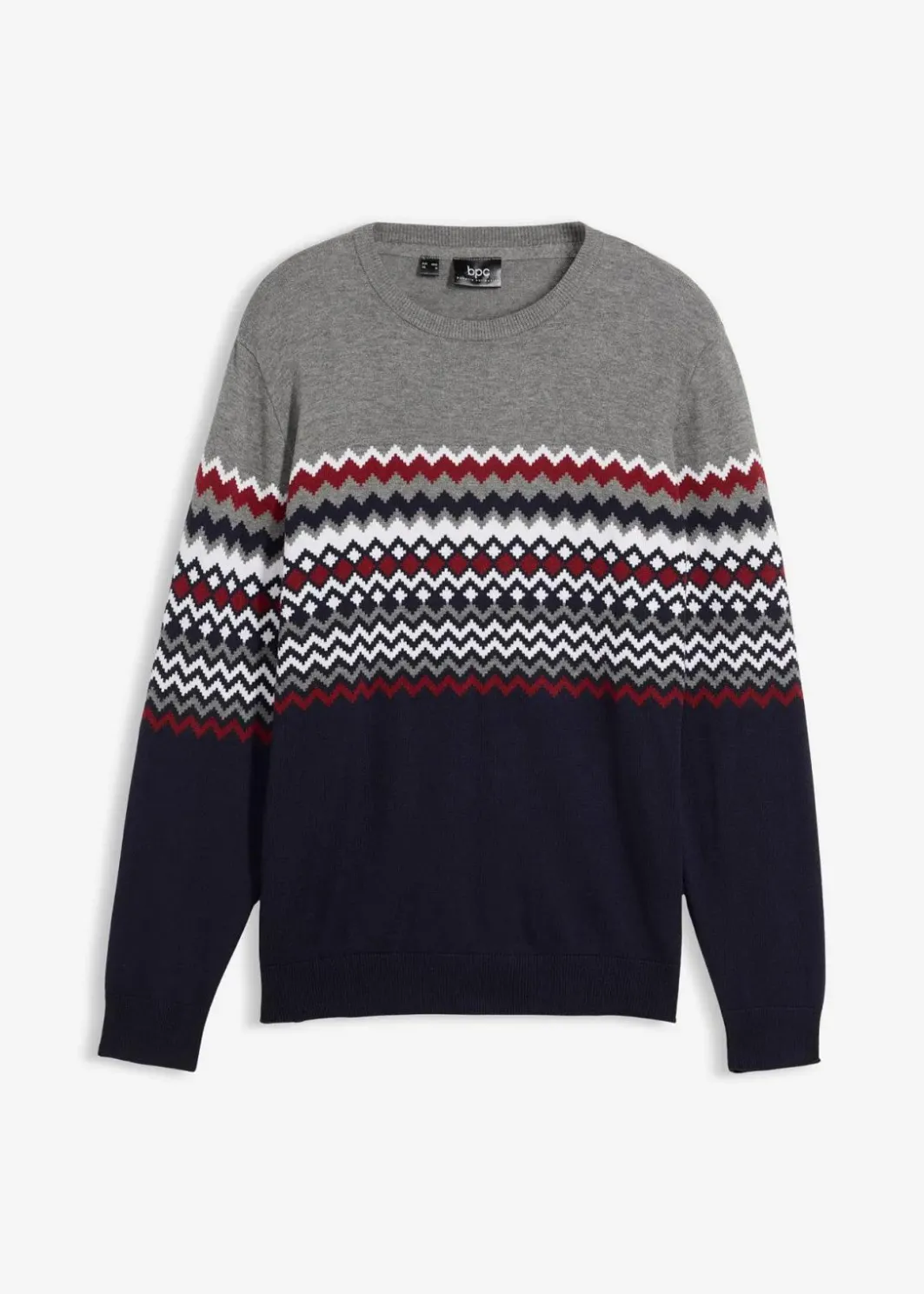 Herren bonprix Große Größen|Pullover & Strickjacken|Norweger Pullover mit reiner Baumwolle