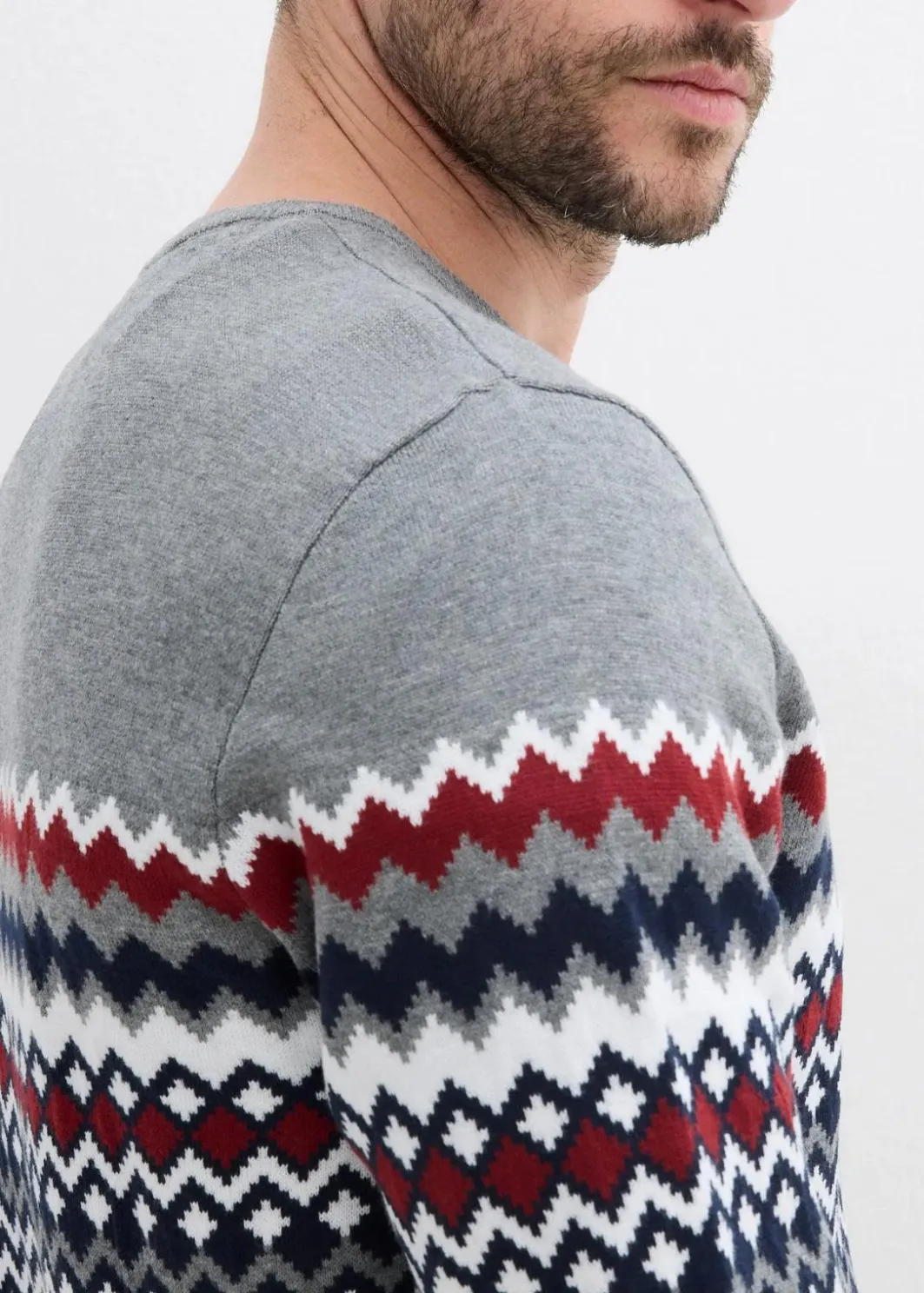 Herren bonprix Große Größen|Pullover & Strickjacken|Norweger Pullover mit reiner Baumwolle