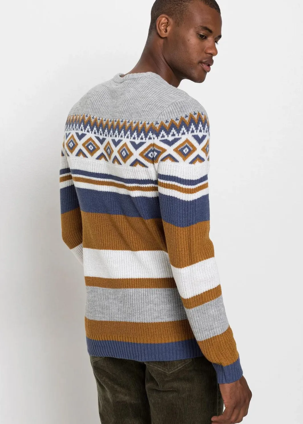 Herren bonprix Pullover & Strickjacken|Große Größen|Norweger-Pullover