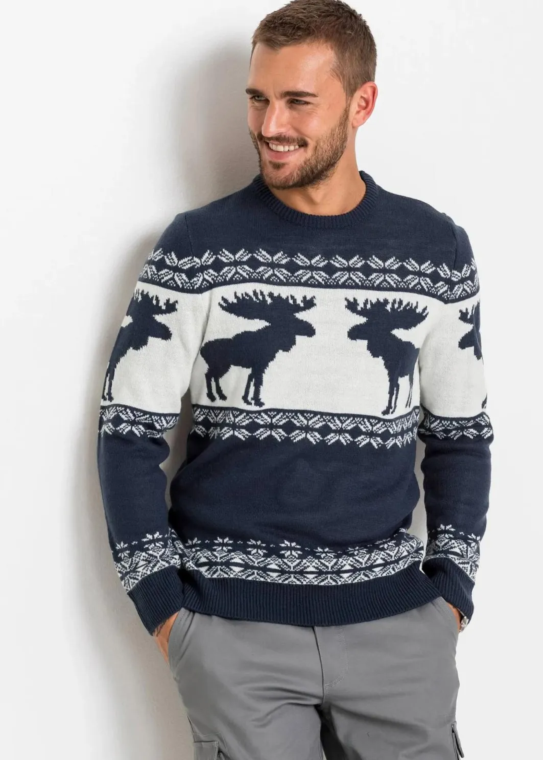 Herren bonprix Große Größen|Pullover & Strickjacken|Norweger-Pullover