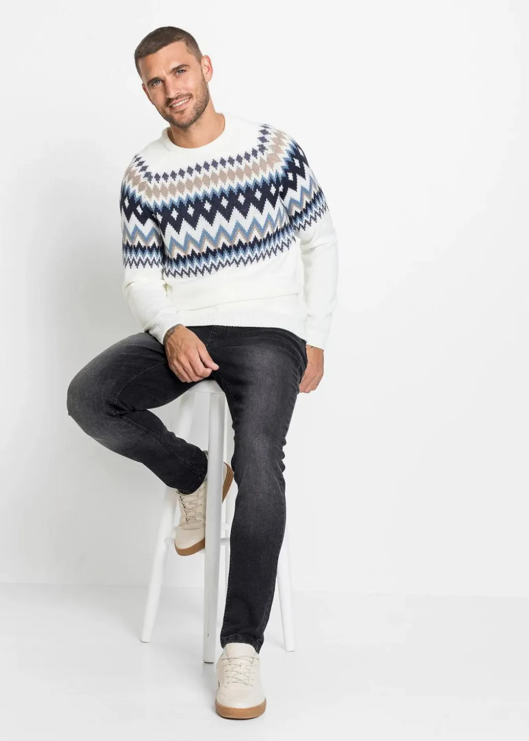 Herren bonprix Große Größen|Pullover & Strickjacken|Norweger-Pullover