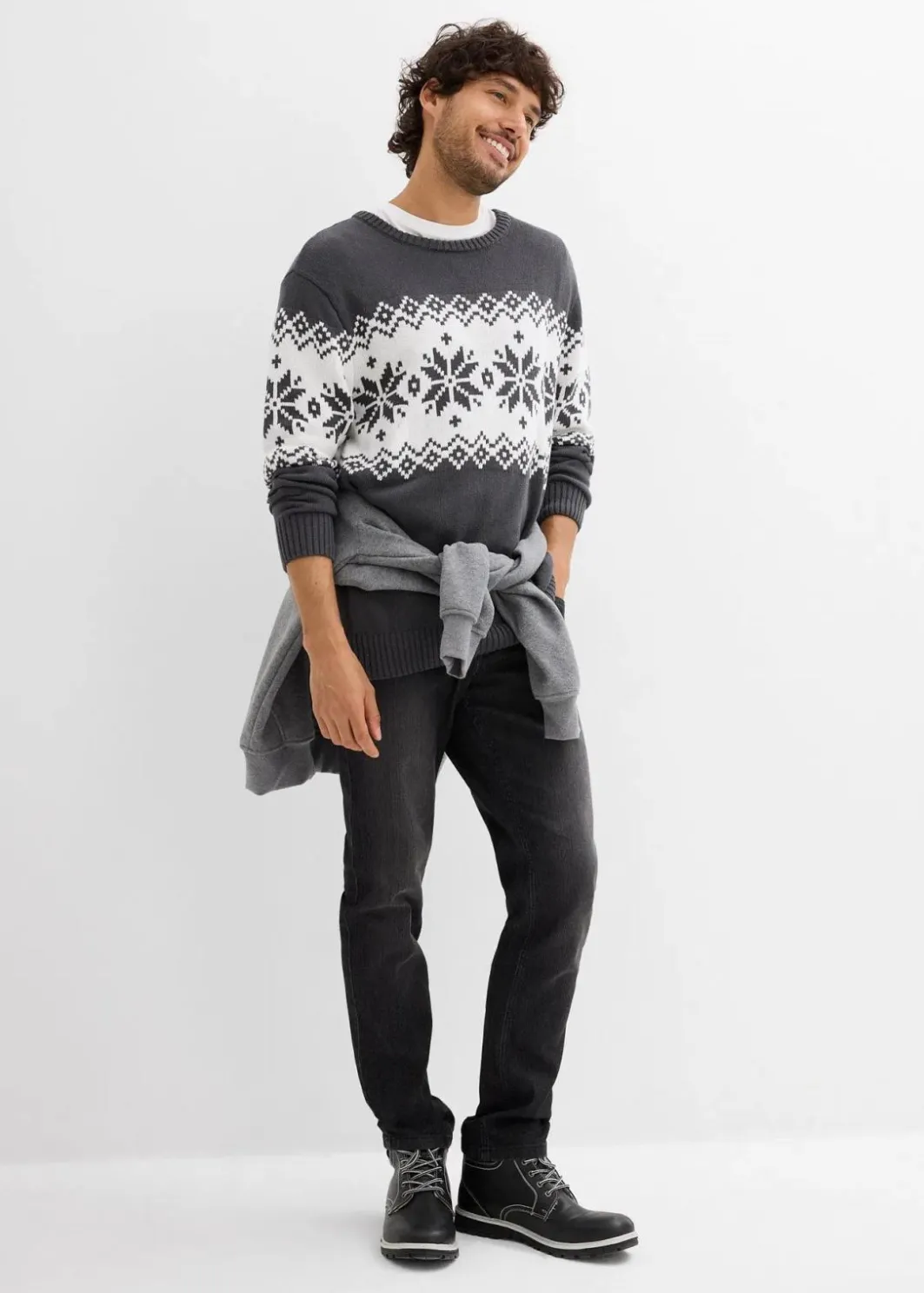 Discount Norweger-Pullover aus reiner Baumwolle Herren Große Größen|Pullover & Strickjacken