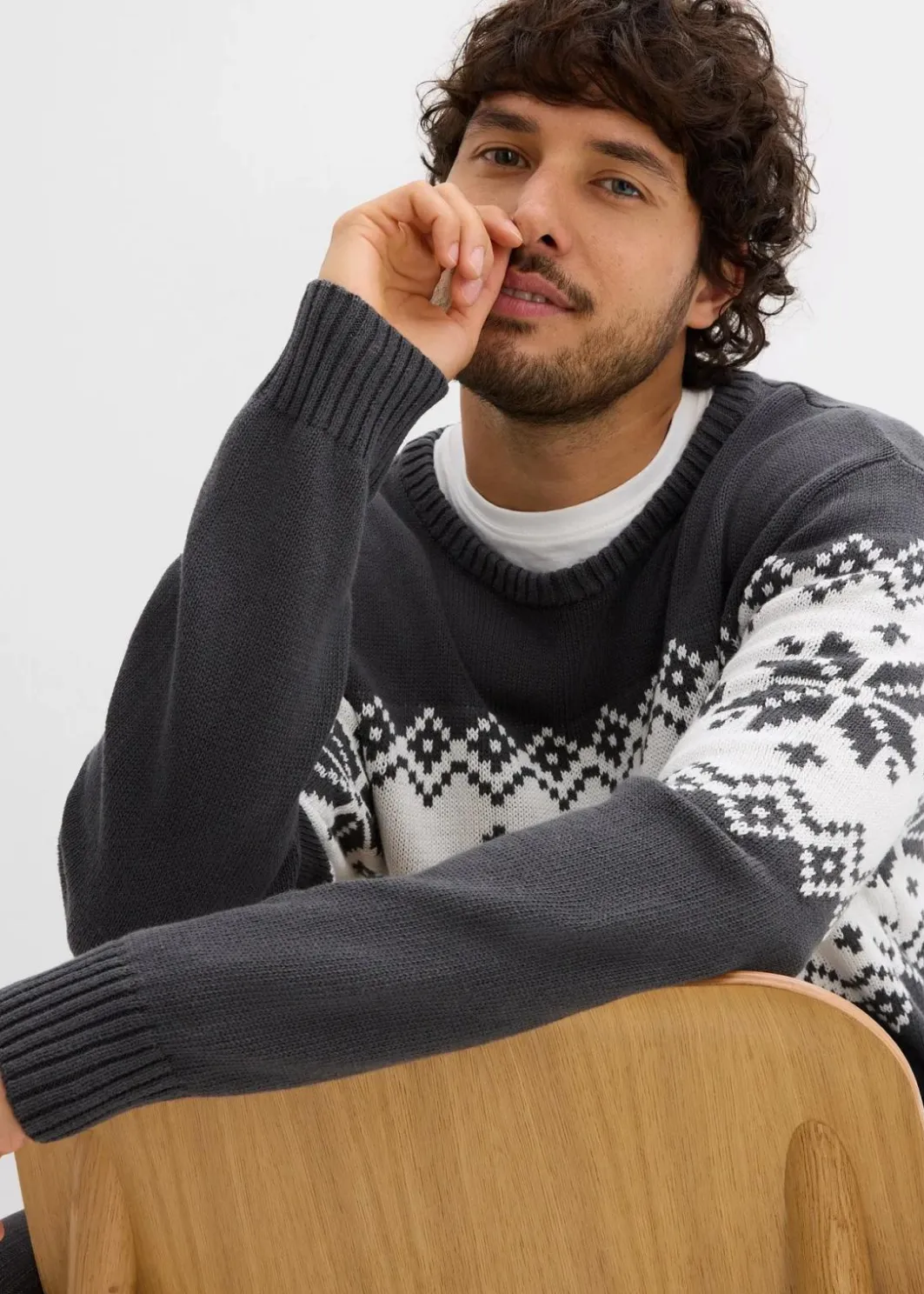 Discount Norweger-Pullover aus reiner Baumwolle Herren Große Größen|Pullover & Strickjacken