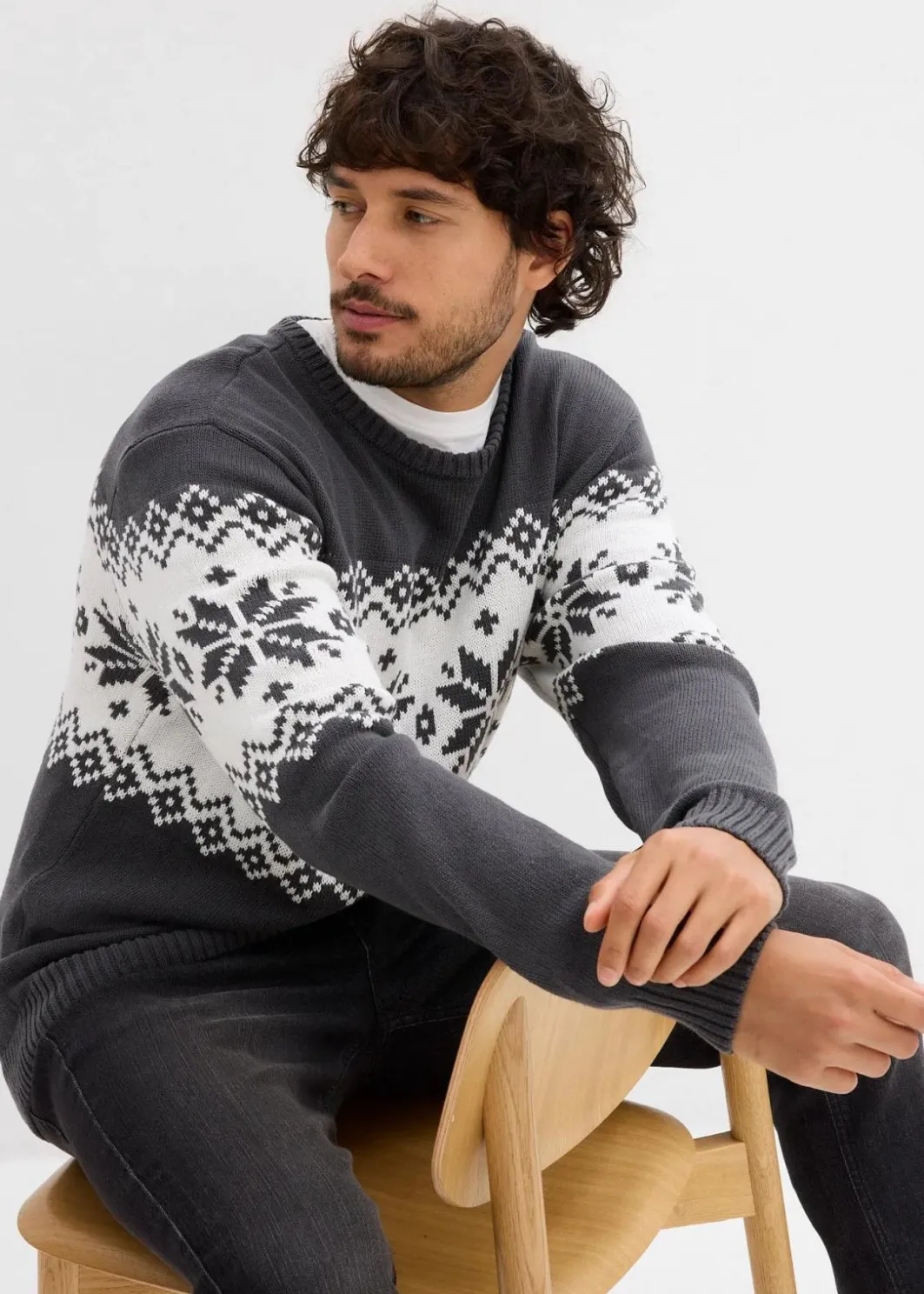 Discount Norweger-Pullover aus reiner Baumwolle Herren Große Größen|Pullover & Strickjacken