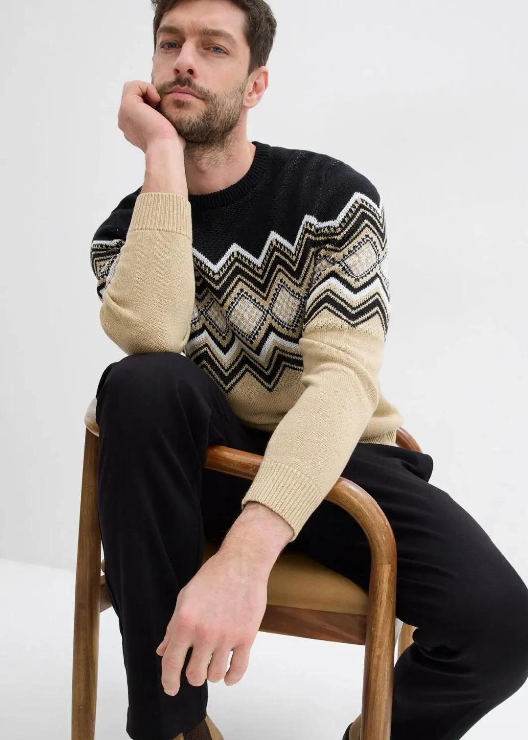 Hot Norweger-Pullover aus weichem Baumwollmix Herren Große Größen|Pullover & Strickjacken