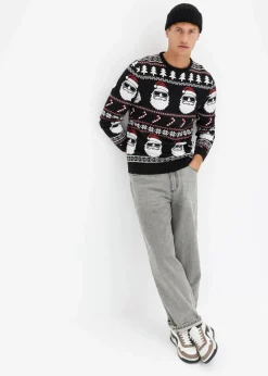 Norweger-Pullover mit recycelter Baumwolle Herren Pullover & Strickjacken|Große Größen