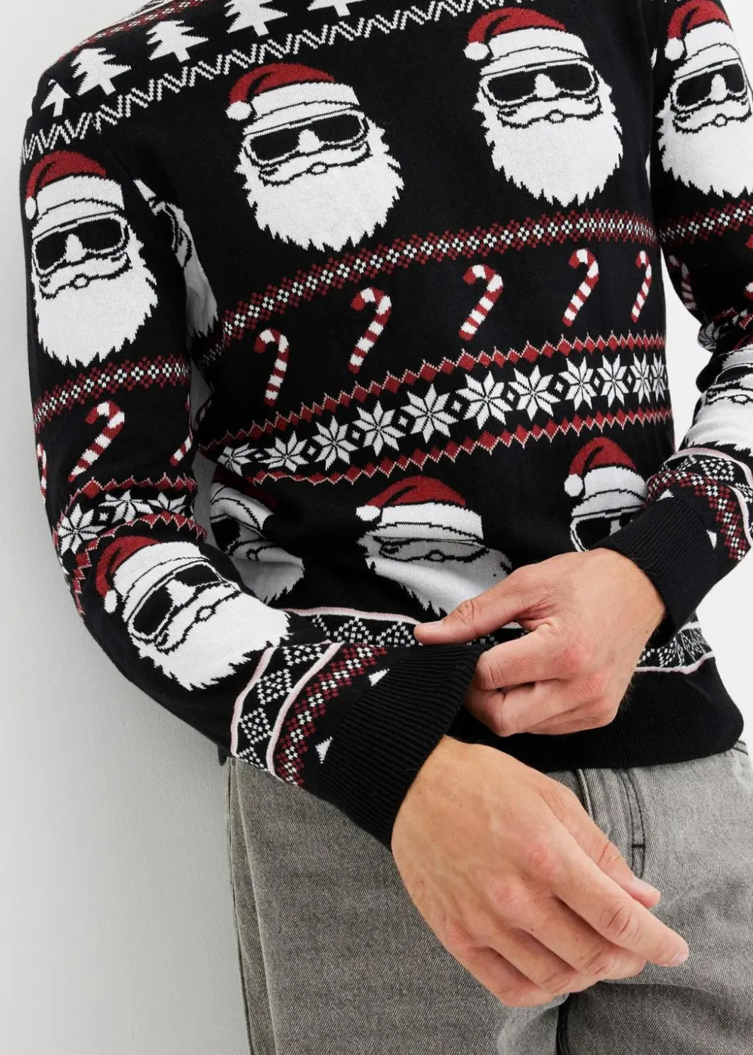 Norweger-Pullover mit recycelter Baumwolle Herren Pullover & Strickjacken|Große Größen
